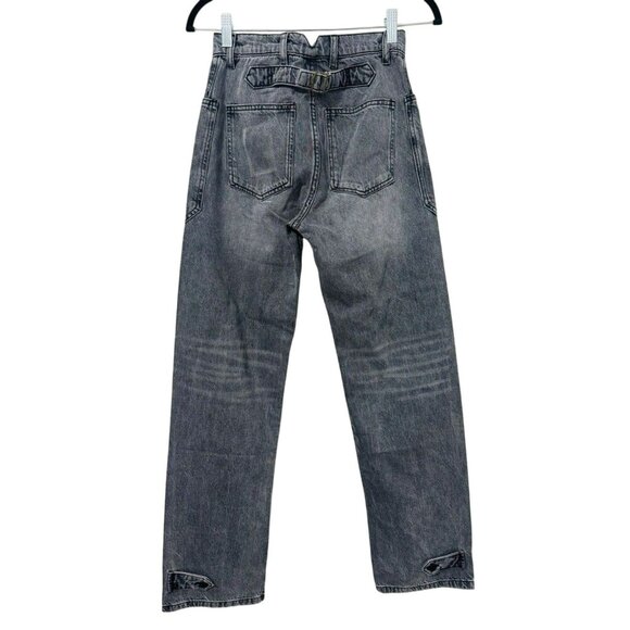 Free People x Sandrine Rose High Rise Grey Cargo Jeans Size 24 NWT - Picture 2 of 15